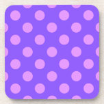 Lilac polka dots on periwinkle getränkeuntersetzer<br><div class="desc">Lilac polka dots on periwinkle</div>