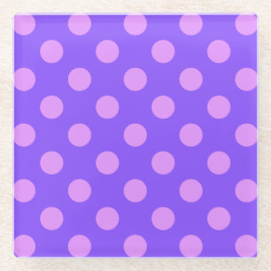 Lilac polka dots on periwinkle glasuntersetzer