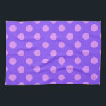 Lilac polka dots on periwinkle handtuch<br><div class="desc">Lilac polka dots on periwinkle</div>
