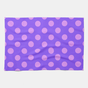 Lilac polka dots on periwinkle handtuch