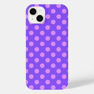 Lilac polka dots on periwinkle iPhone 14 plus hülle