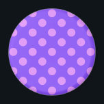 Lilac polka dots on periwinkle magnet<br><div class="desc">Lilac polka dots on periwinkle</div>
