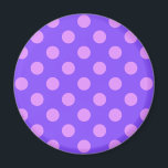 Lilac polka dots on periwinkle magnet<br><div class="desc">Lilac polka dots on periwinkle</div>