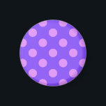 Lilac polka dots on periwinkle magnet<br><div class="desc">Lilac polka dots on periwinkle</div>