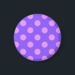 Lilac polka dots on periwinkle magnet<br><div class="desc">Lilac polka dots on periwinkle</div>