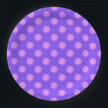 Lilac polka dots on periwinkle pappteller<br><div class="desc">Lilac polka dots on periwinkle</div>