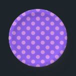 Lilac polka dots on periwinkle pappteller<br><div class="desc">Lilac polka dots on periwinkle</div>
