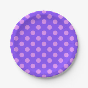 Lilac polka dots on periwinkle pappteller