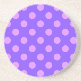 Lilac polka dots on periwinkle sandstein untersetzer