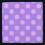 Lilac polka dots on periwinkle steinuntersetzer<br><div class="desc">Lilac polka dots on periwinkle</div>