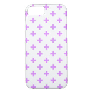 Lilac polka kreuzt auf weiß Case-Mate iPhone hülle