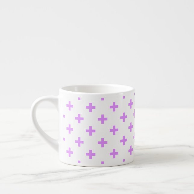 Lilac polka kreuzt auf weiß espressotasse (Links)