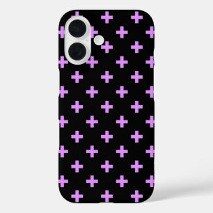 Lilac polka kreuzt schwarz iPhone 16 hülle