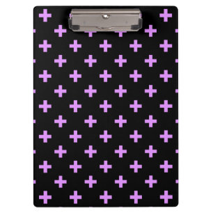 Lilac polka kreuzt schwarz klemmbrett