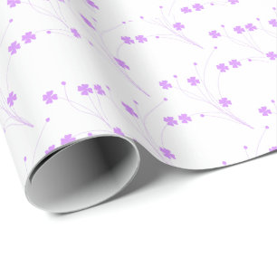Lilac Purple Blumen, kleine pastellfarbene Blütenb Geschenkpapier