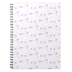 Lilac Purple Blumen, kleine pastellfarbene Blütenb Notizblock