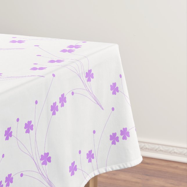 Lilac Purple Blumen, kleine pastellfarbene Blütenb Tischdecke (Beispiel)