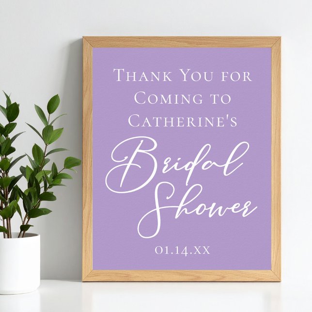 Lilac Purple Bridal Shower Customized Welcome Poster (Von Creator hochgeladen)