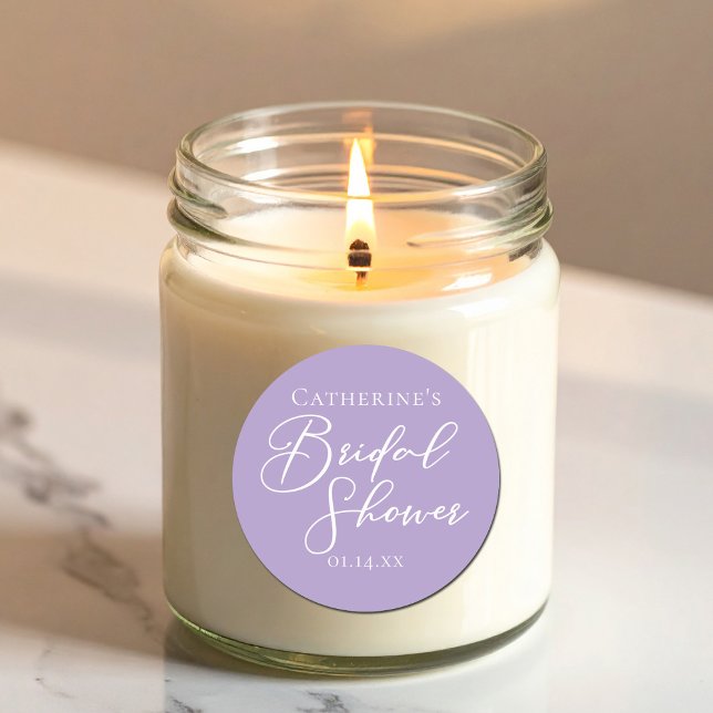 Lilac Purple Bridal Shower Personalized Runder Aufkleber (Von Creator hochgeladen)