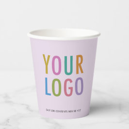 Lilac Purple Paper Cups Custom Business Logo 8 oz Pappbecher