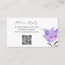 Lilac Purple Watercolor Flowers Floral Wedding Begleitkarte