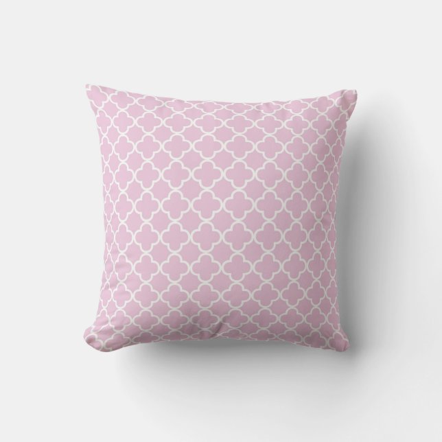 Lilac Quatrefoliengewebe-Muster Kissen (Vorderseite)