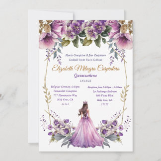 Lilac Quinceañera Einladung