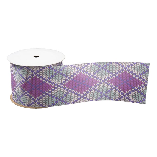 LILAC RAUTE STRICK 3" Breites Satinband (Spule)