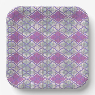 LILAC RAUTE STRICK 9" Teller für Papiervorlagen