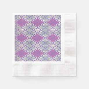 LILAC RAUTE STRICK Cocktailpapier Napkins Serviette