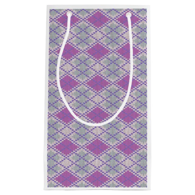 LILAC RAUTE STRICK Kleine Geschenktüte (Vorderseite)