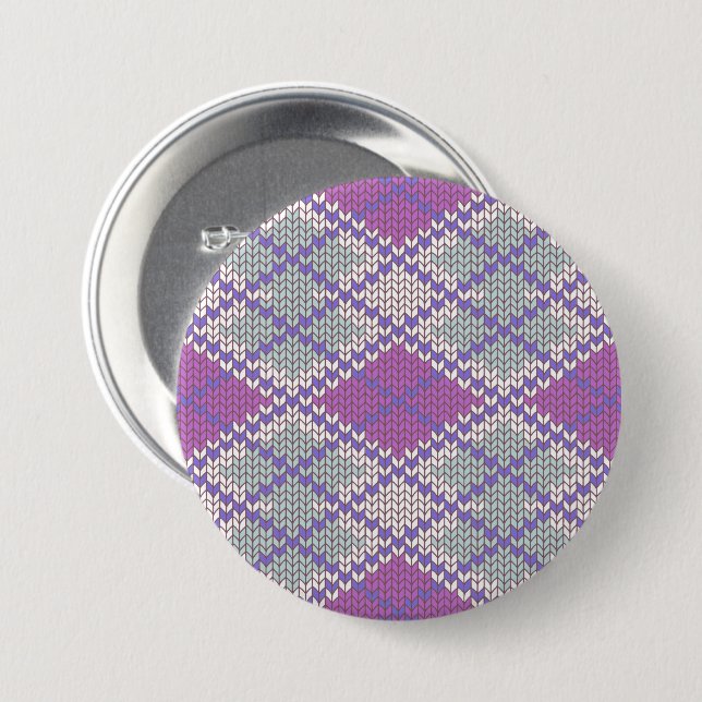 LILAC RAUTE STRICK Round-Button-Taste Button (Vorne & Hinten)