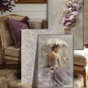 Lilac Reverie Ballerina, Floral- und Damast-Kachel Geschenkpapier Set