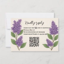Lilac Reverie QR Code RSVP Karte