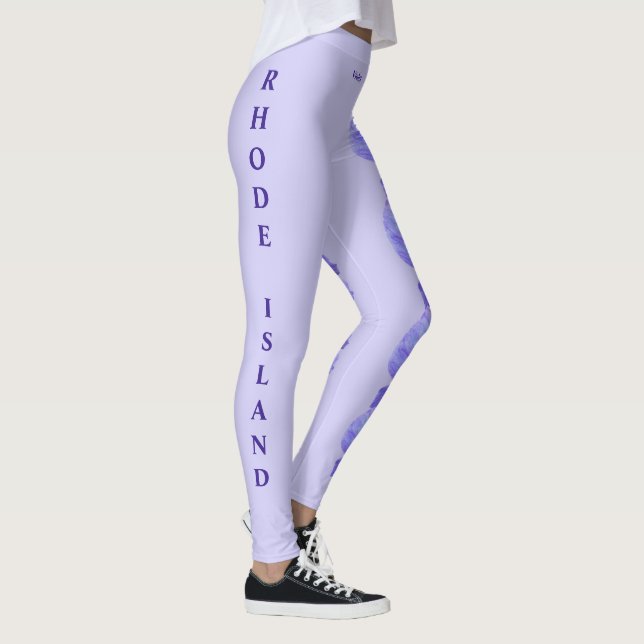 Lilac Rhode Island Violet Staat Blume Leggings (Rechts)