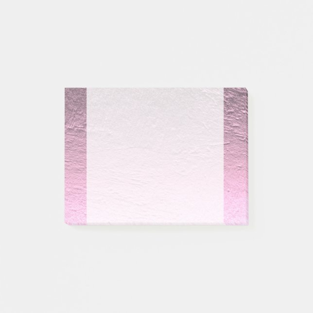 Lilac rosa Gradient Aluminium Grunge Post-it Klebezettel (Vorderseite)