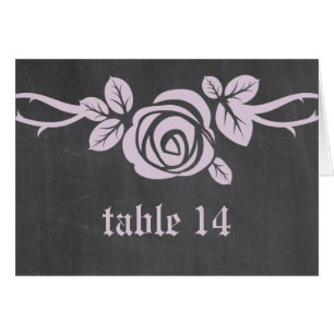 Lilac Rose Chalkboard Tischnummer Card