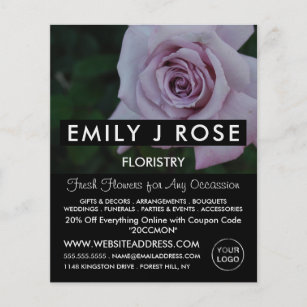 Lilac Rose, Florist, Floristrische Werbung Flyer