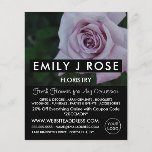 Lilac Rose, Florist, Floristrische Werbung Flyer