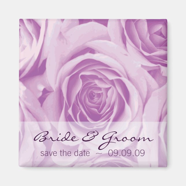 Lilac Rose Save the Date Kühlschrankmagnet Magnet (Vorne)