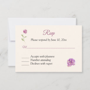 Lilac Rose UAWG Response Card RSVP Karte