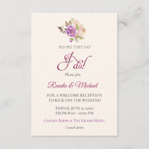 Lilac Rose Welcome Empfang Details Card Begleitkarte