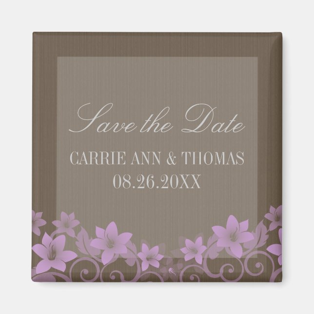 Lilac Rustic Floral Save the Date Magnet (Vorne)