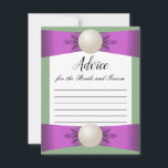 Lilac & Sage Pearl Ribbon Wedding Advice Card Hinweiskarte<br><div class="desc">Fordern Sie Ihre Freunde und Familie stilvoll und mit schönen Ratschlägen an. Diese Karte mit einem bezaubernden Perlen- und Lila-lila Band-Design auf einem ruhigen, schlängelgrünen Hintergrund kann Ihren Gästen an Ihrem besonderen Tag übergeben werden. Obwohl dieser Ratgeber wäre eine wunderbare Touch zu jeder Jahreszeit, die Blumenlila und Salbei-Farben und glänzende...</div>