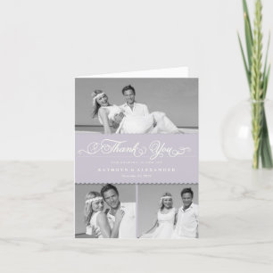 Lilac Scallop Band Romantisches Drehbuch 3 Foto Ho Dankeskarte
