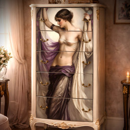 Lilac Shadow Goddess Draped Decoupage Seidenpapier