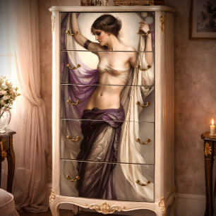 Lilac Shadow Goddess Draped Decoupage Seidenpapier