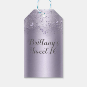 Lilac Shimmer Flutter Butterfly Sweet 16 Party Geschenkanhänger
