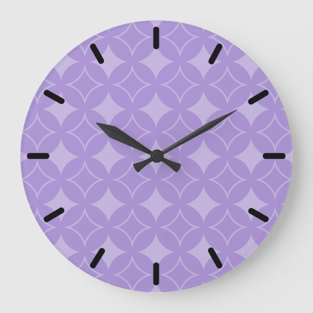 Lilac Shippo Muster Große Wanduhr (Vorderseite)