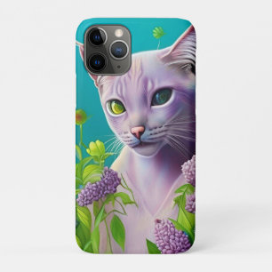 Lilac Siamese cat in Lilac Blume auf Aquamarinen Case-Mate iPhone Hülle